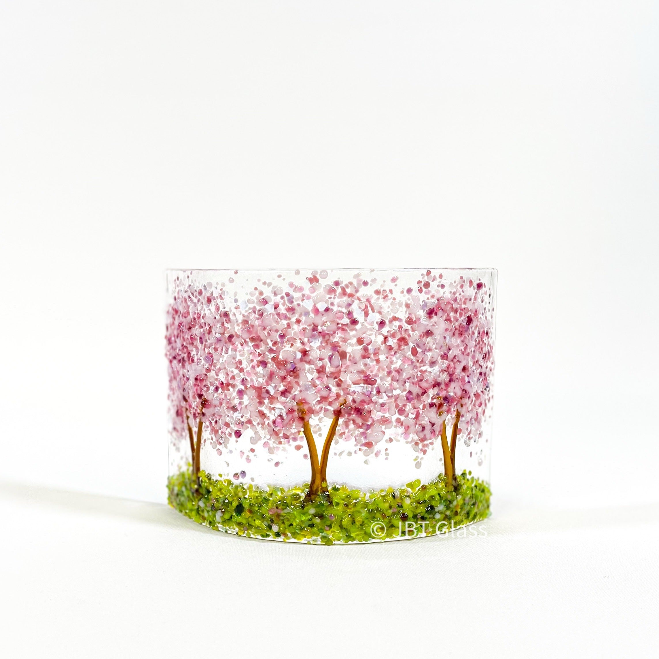 Glass Screen - Fused Glass Cherry Blossom Trees