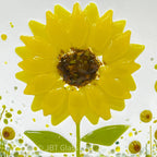 Glass Screen - Fused Glass Wave Sunflower
