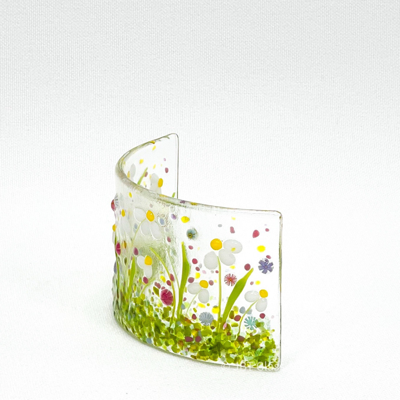 Small Narrow Glass Screen - Spring Daisy