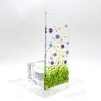 Tea Light - Candle Display - Blue and Purple Flower Meadow