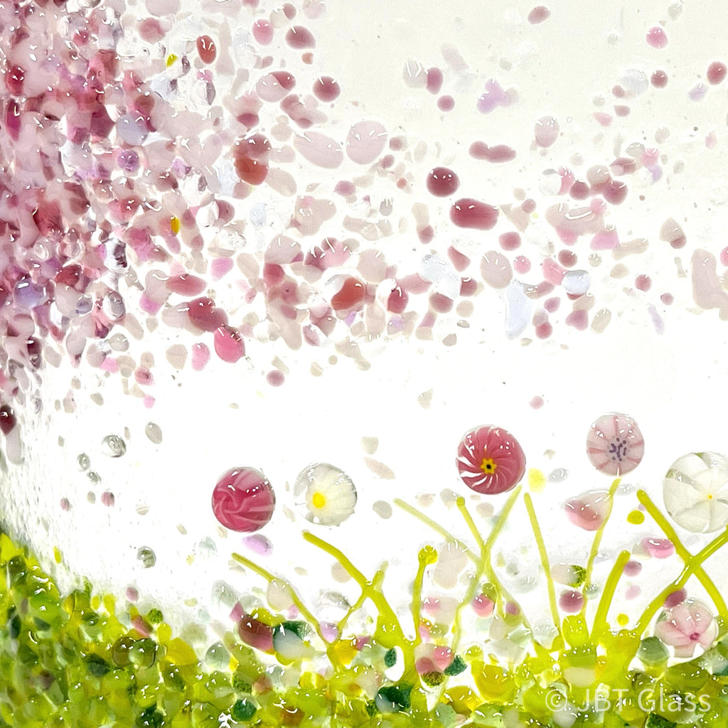 Glass Screen - Fused Glass Cherry Blossom