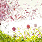 Glass Screen - Fused Glass Cherry Blossom