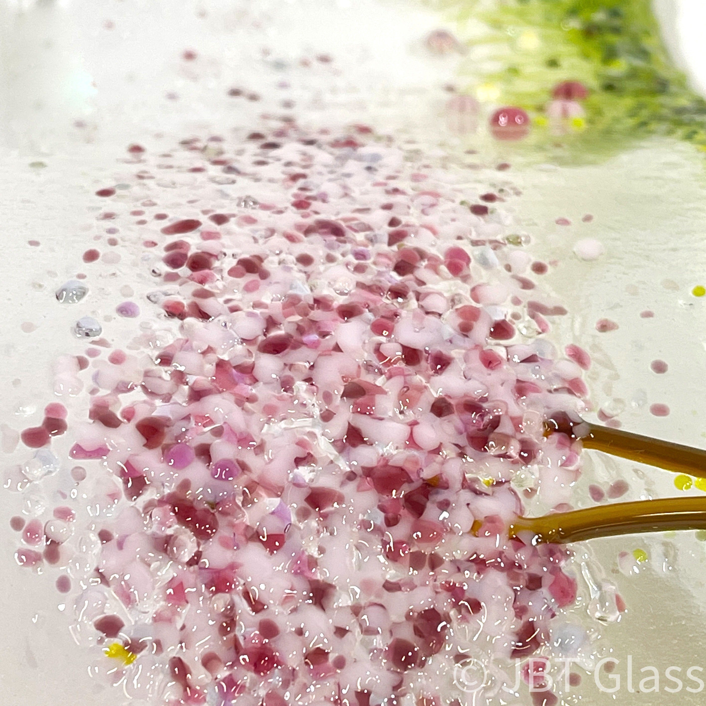 Glass Screen - Fused Glass Wave-Cherry Blossom Meadow