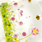 Small Narrow Glass Arch - Pink Flower