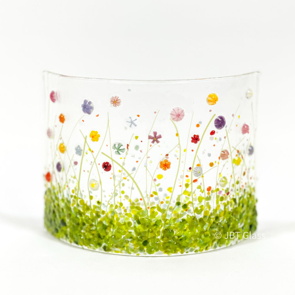 Glass Screen - Fused Glass Wild Flower Meadow