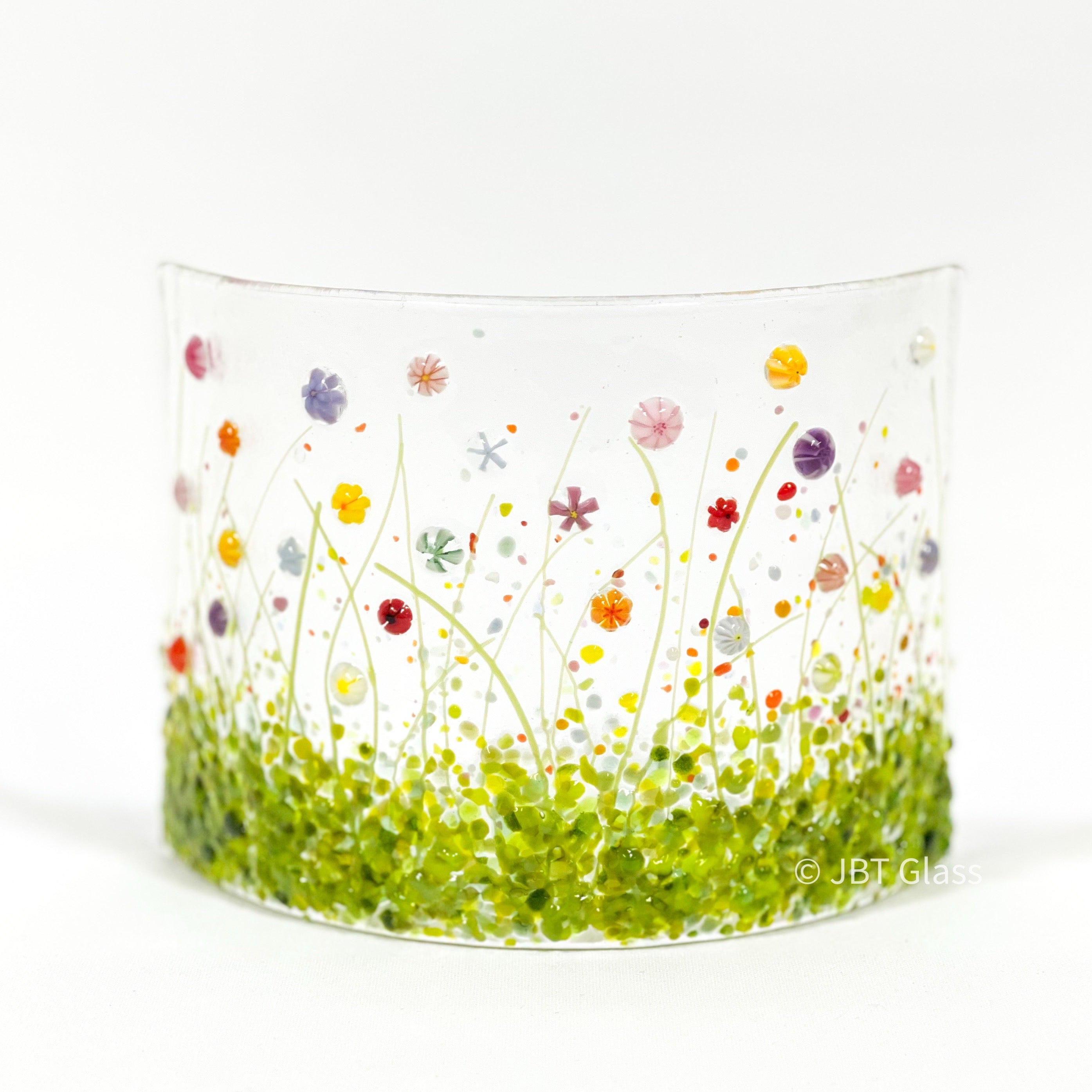 Glass Screen - Fused Glass Wild Flower Meadow