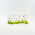 Glass Screen - Fused Glass Wave Wild Flower Meadow
