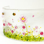 Small Narrow Glass Arch - Pink Flower