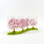 Glass Screen - Fused Glass Wave Cherry Blossom Avenue