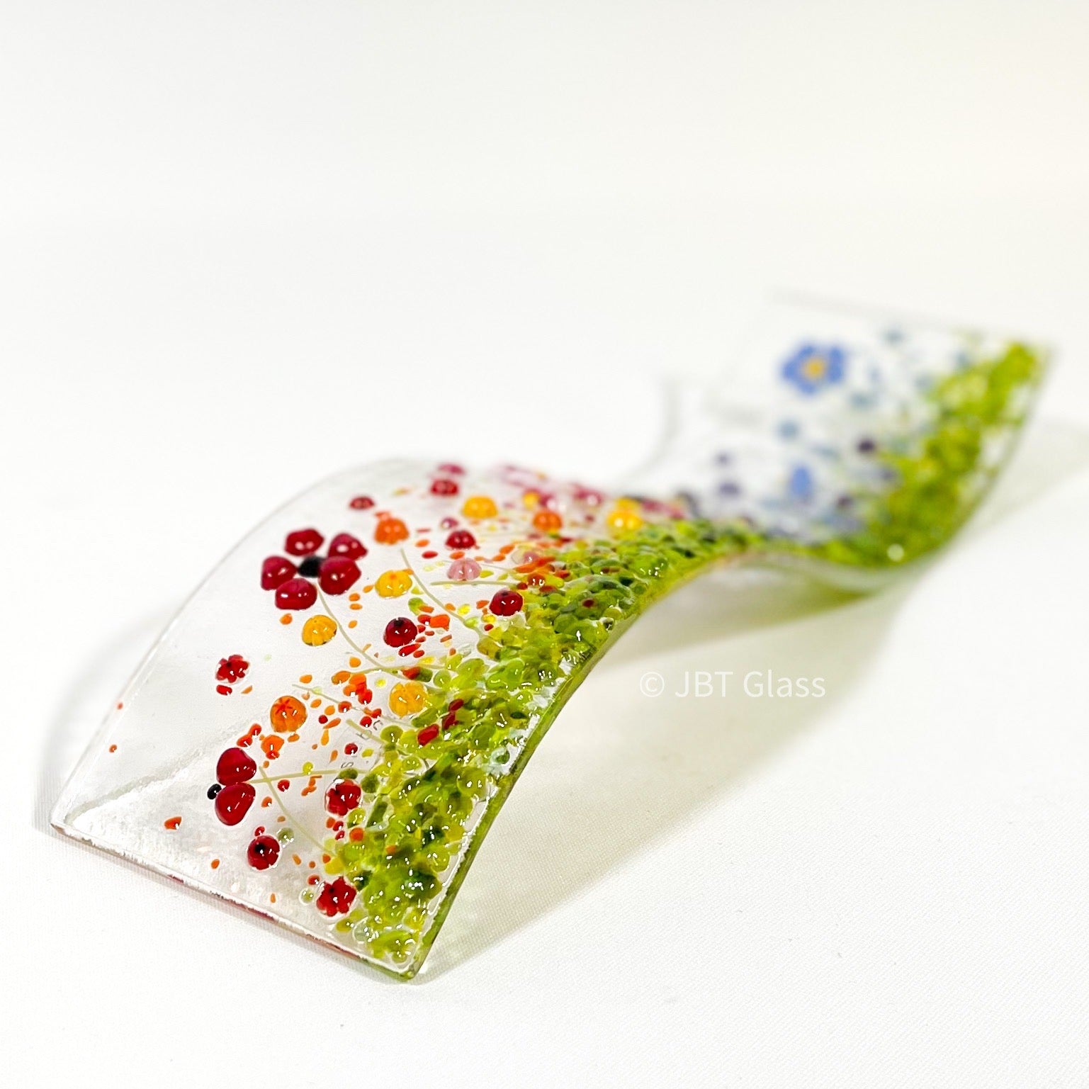 Narrow Glass Screen - Rainbow of Flowers