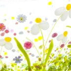 Small Narrow Glass Screen - Spring Daisy