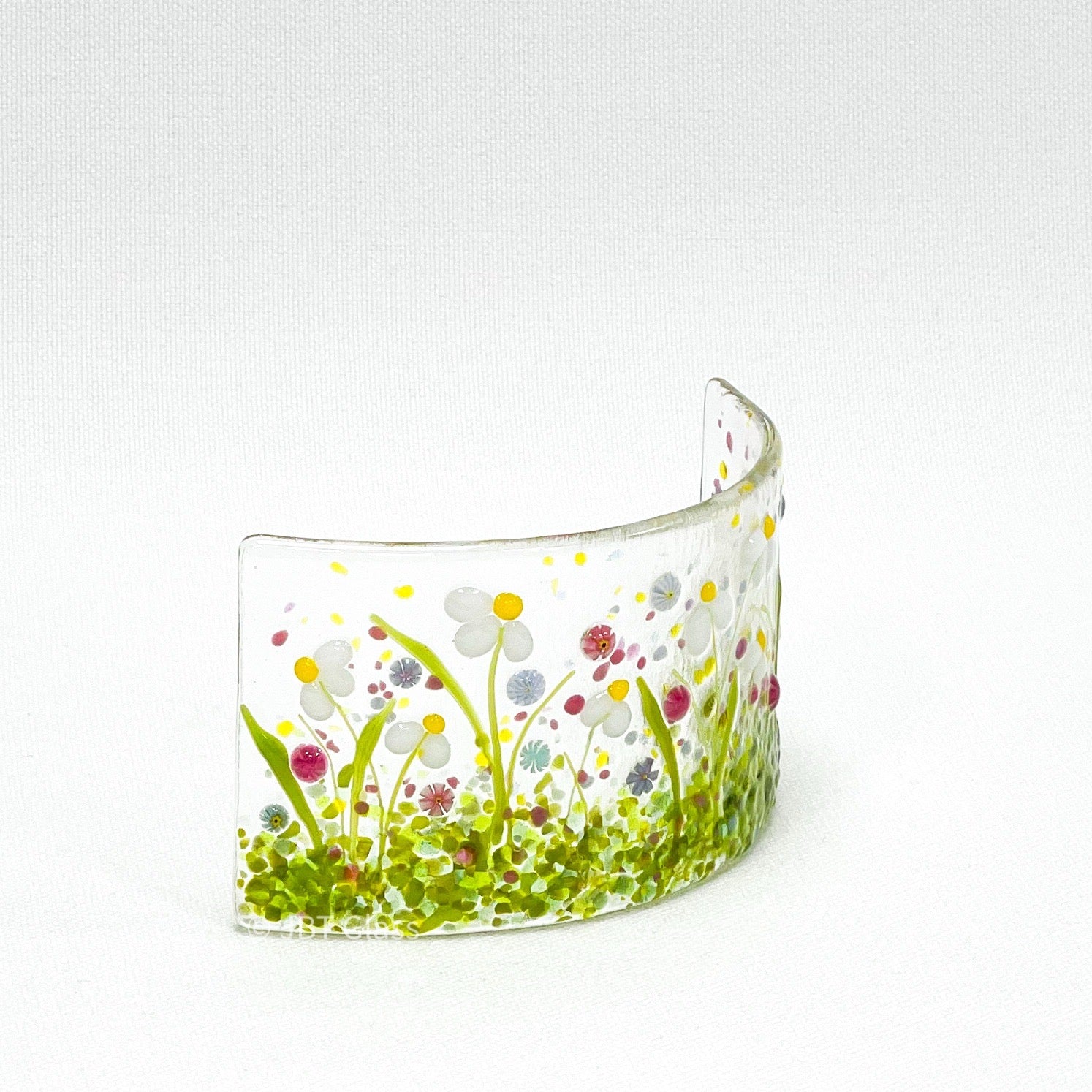 Small Narrow Glass Screen - Spring Daisy