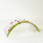 Small Narrow Glass Arch - Pink Flower