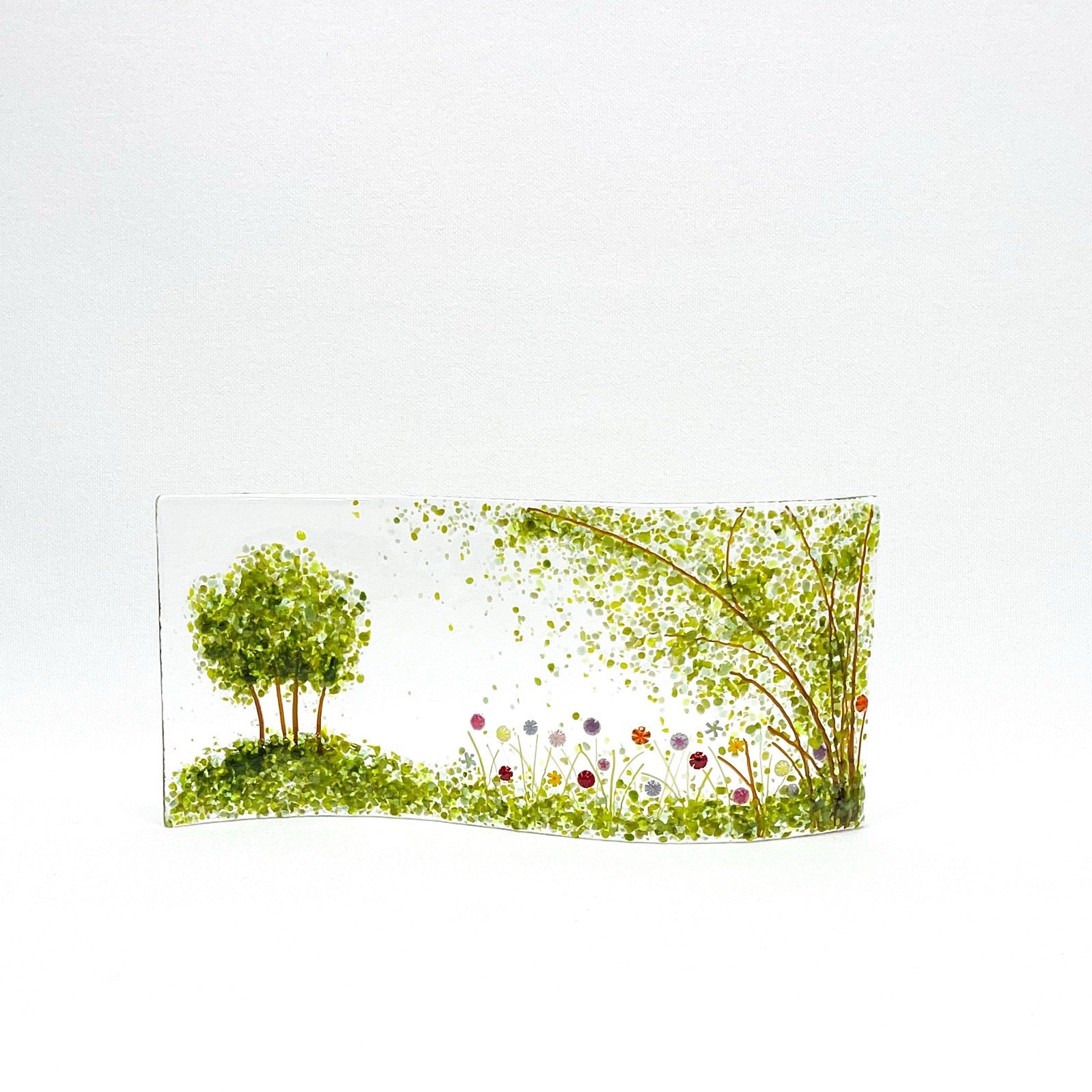 Glass Screen - Fused Glass Wave Summer Meadow