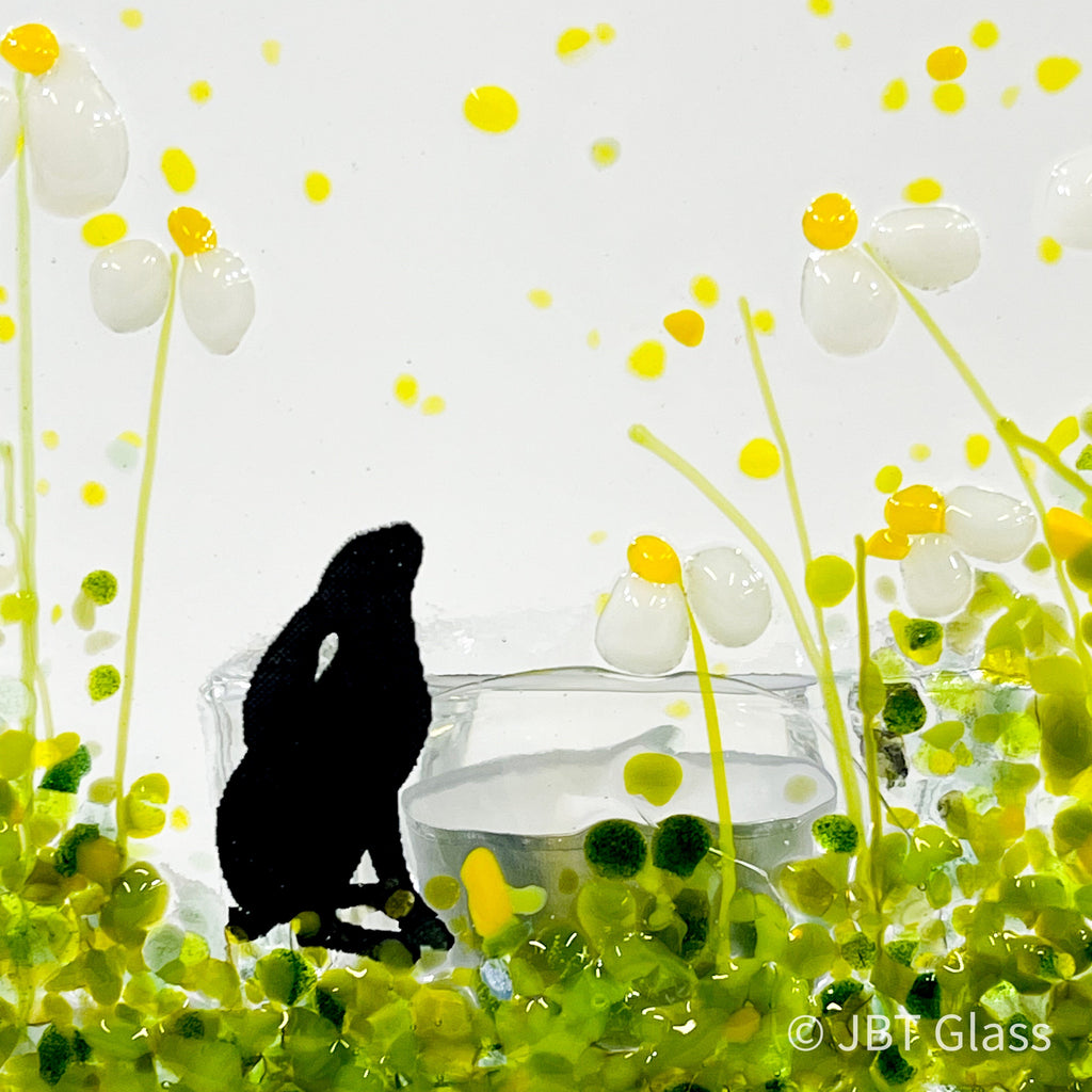 Small Tealight - Hare with Daisies