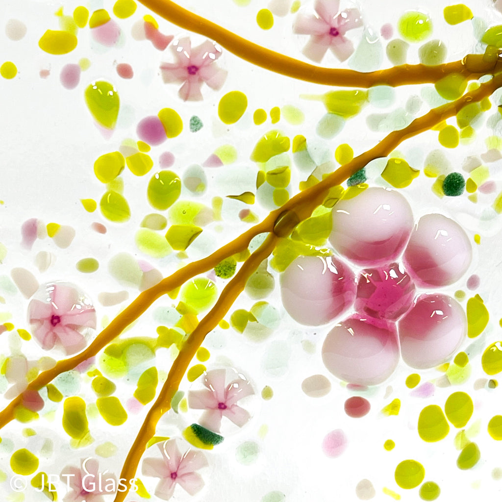 Glass Screen - Fused Glass Cherry Blossom Branch