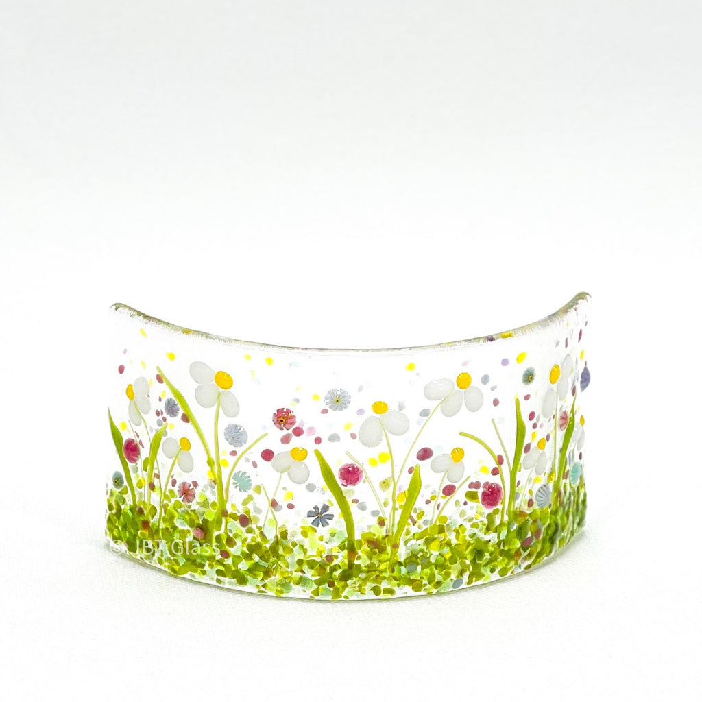 Small Narrow Glass Screen - Spring Daisy