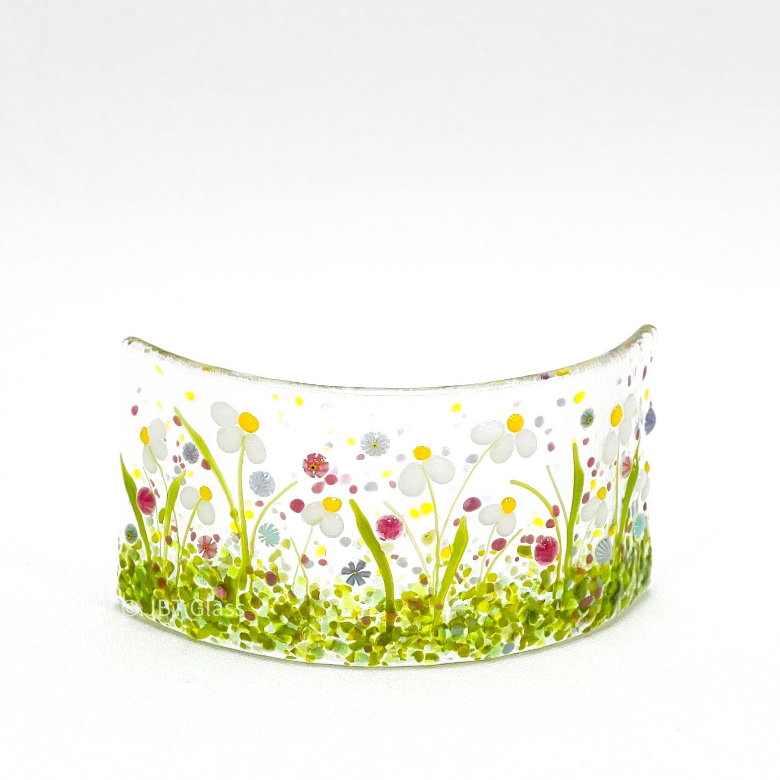 Small Narrow Glass Screen - Spring Daisy