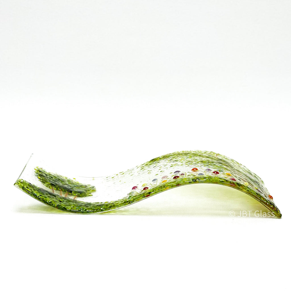 Glass Screen - Fused Glass Wave Summer Meadow