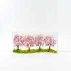 Glass Screen - Fused Glass Wave Cherry Blossom Avenue