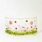 Small Narrow Glass Arch - Pink Flower