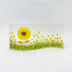 Glass Screen - Fused Glass Wave Sunflower