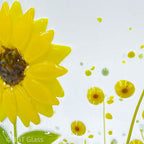 Glass Screen - Fused Glass Wave Sunflower