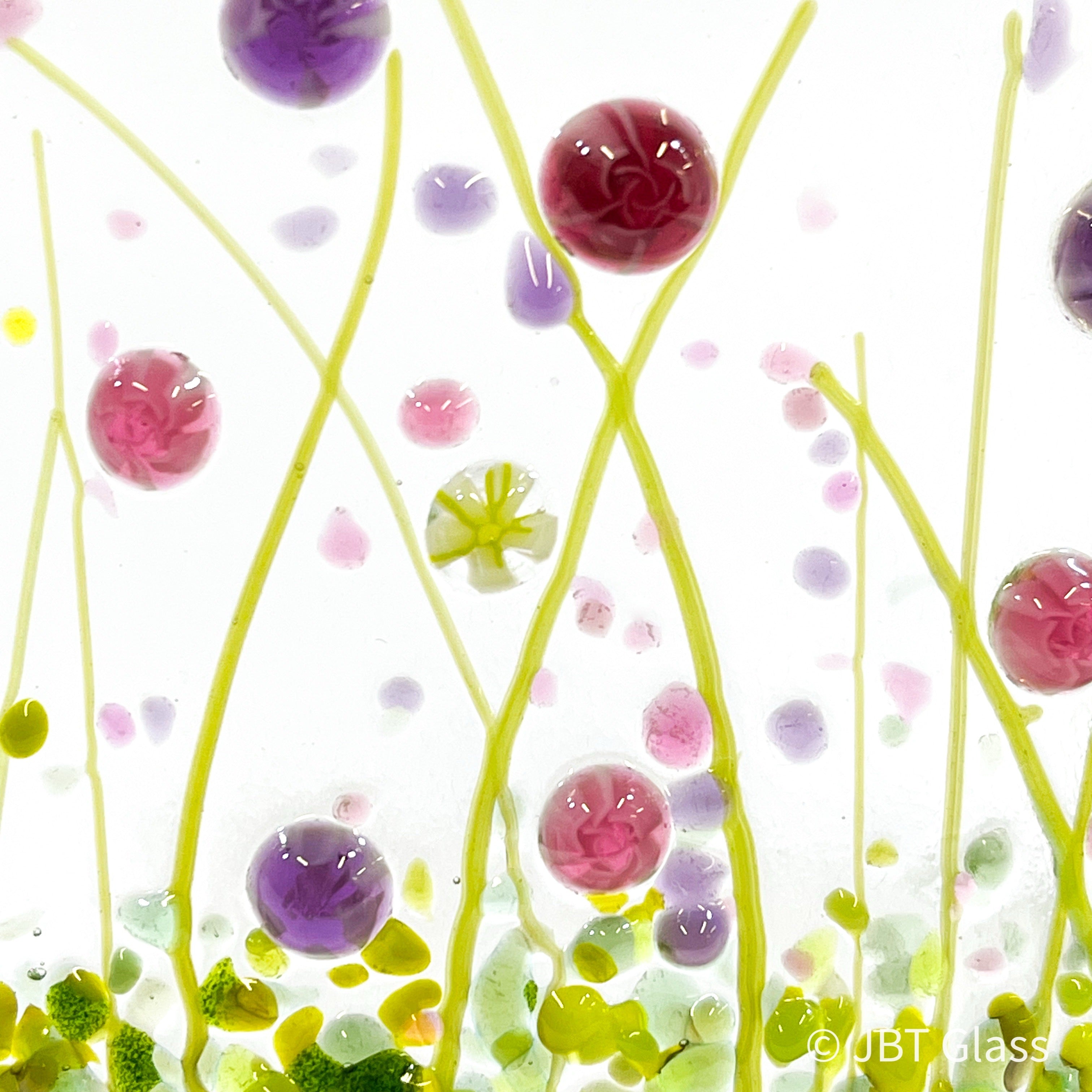 Tea Light - Candle Display - Cerise and Purple Flower Meadow