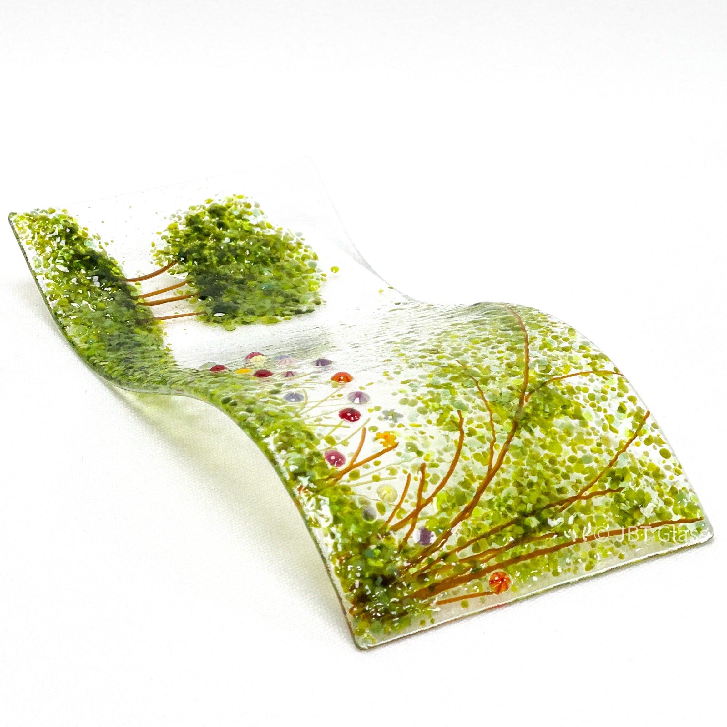 Glass Screen - Fused Glass Wave Summer Meadow