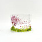 Glass Screen - Fused Glass Cherry Blossom