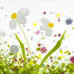 Small Narrow Glass Screen - Spring Daisy