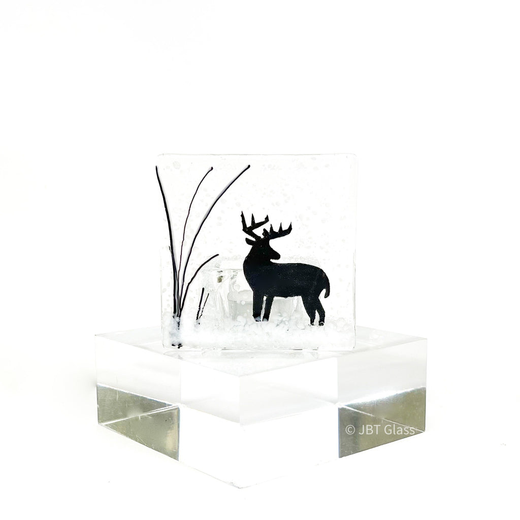Small Tealight - Stag in Snow