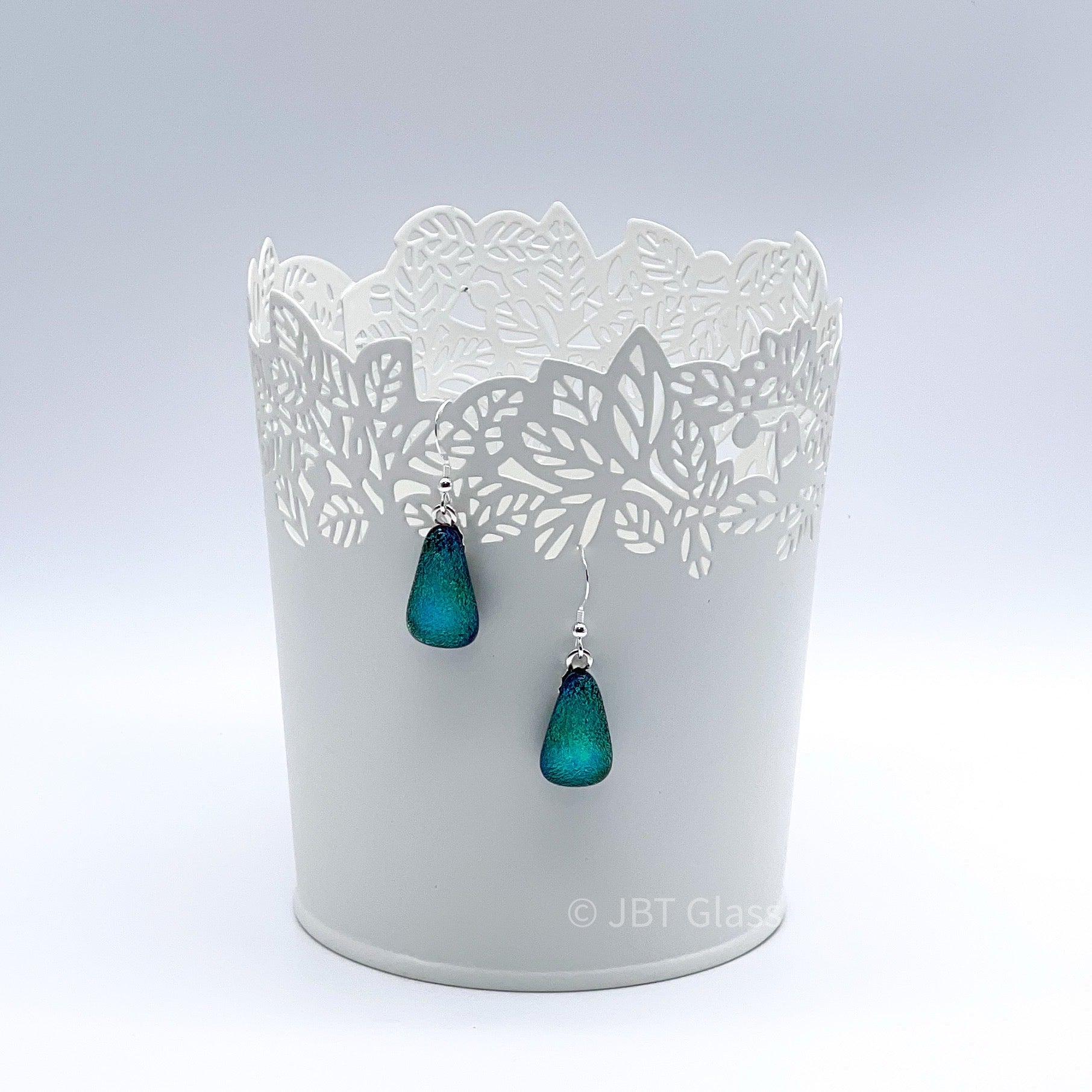 Teardrop Earring Light Green Shimmer