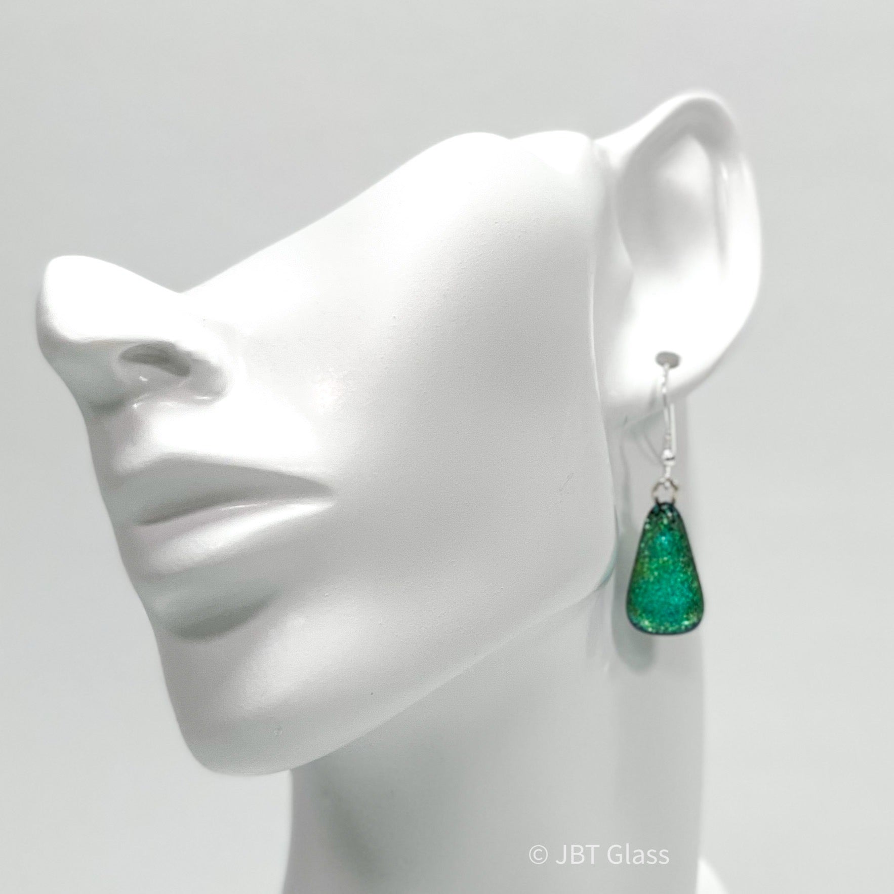 Teardrop Earring Light Green Shimmer