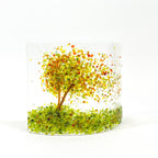 Glass Screen - Fused Glass Autumn Tree-Fused