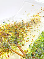 Glass Screen - Fused Glass Wave-Autumn Tree