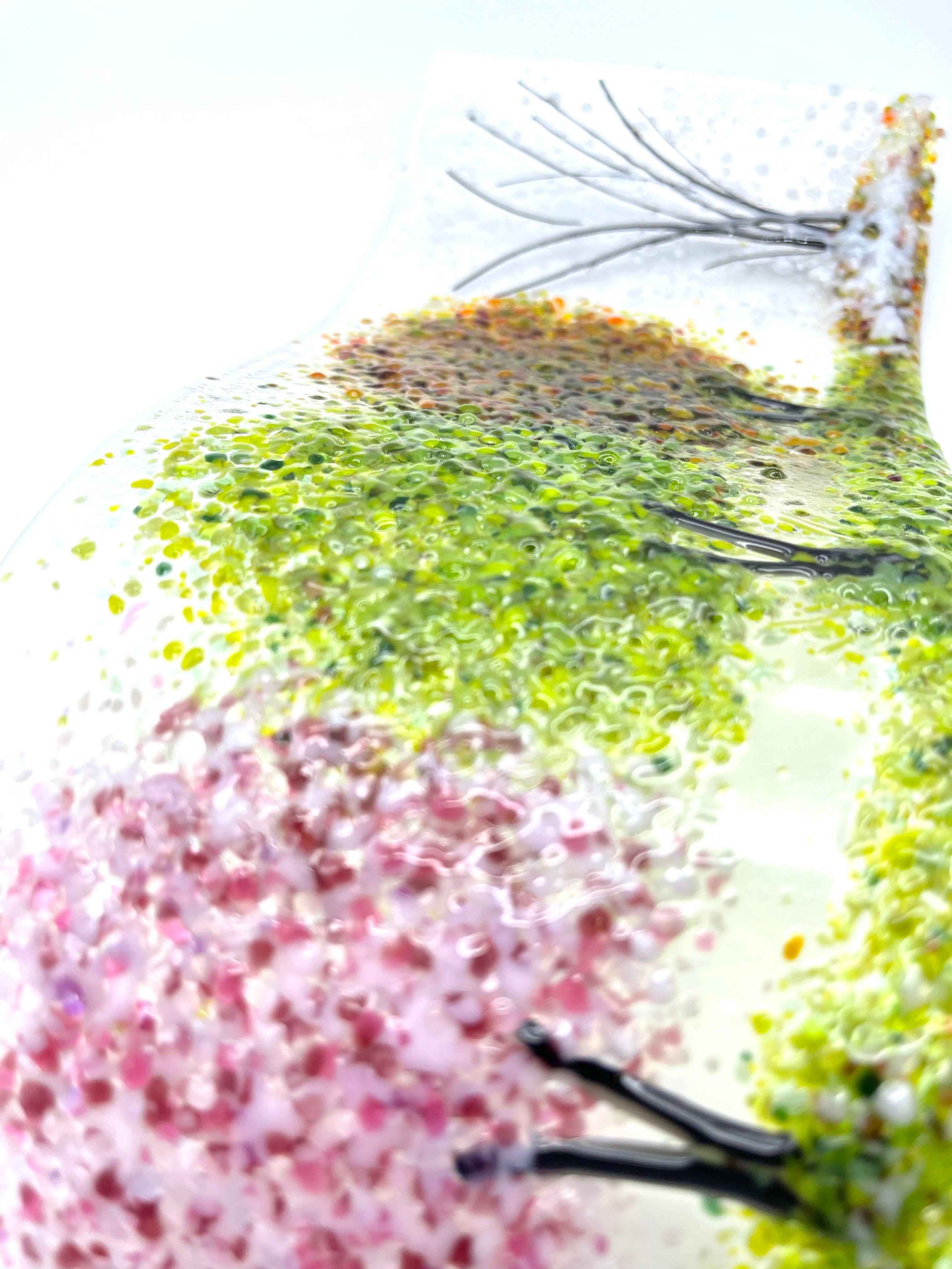 Glass Screen - Fused Glass Wave Four Seasons