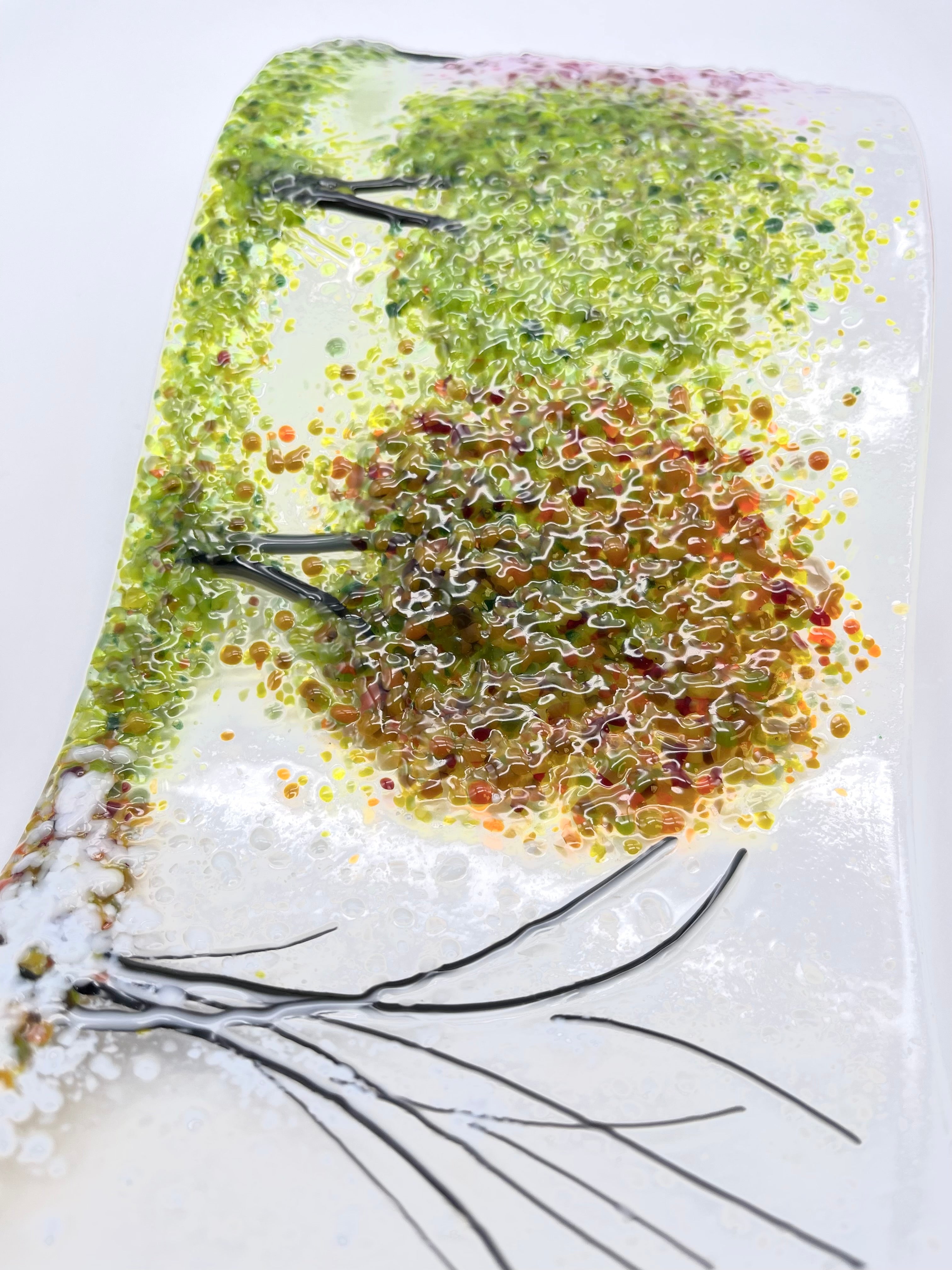 Glass Screen - Fused Glass Wave Four Seasons