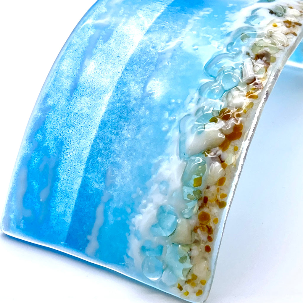 Glass Screen - Fused Glass Beach Scene