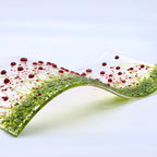 Glass Screen - Fused Glass Wave Poppy Meadow